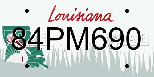 84PM690 Louisiana License Plate