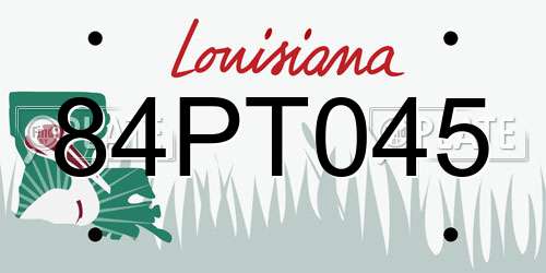 84PT045 Louisiana License Plate