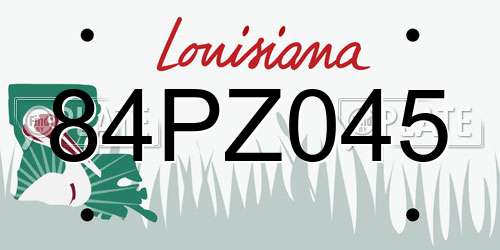 84PZ045 Louisiana License Plate