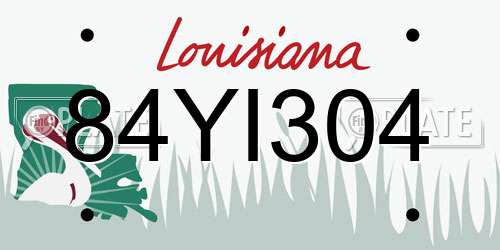 84YI304 Louisiana License Plate
