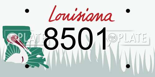 8501 Louisiana License Plate