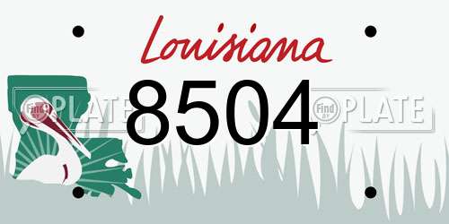 8504 Louisiana License Plate