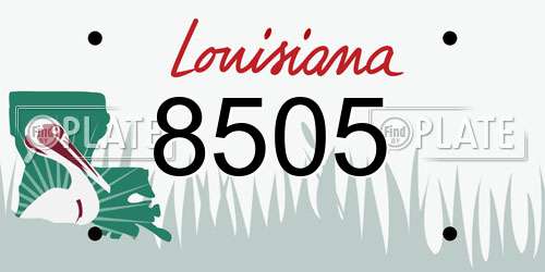 8505 Louisiana License Plate
