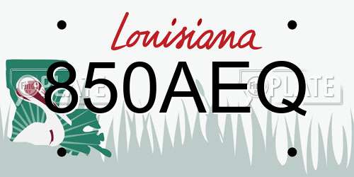850AEQ Louisiana License Plate