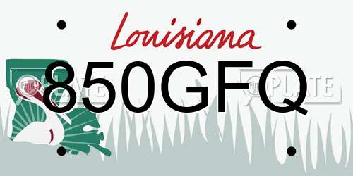 850GFQ Louisiana License Plate