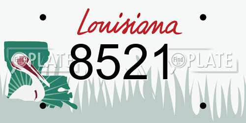 8521 Louisiana License Plate