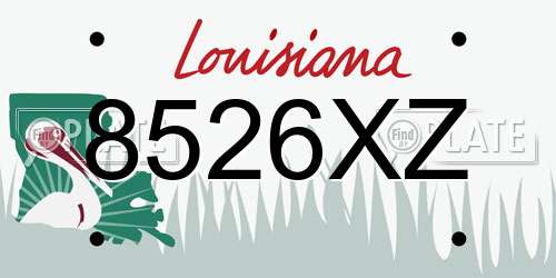 8526XZ Louisiana License Plate