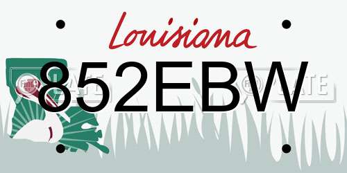 852EBW Louisiana License Plate
