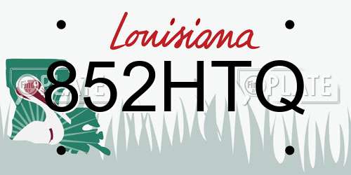852HTQ Louisiana License Plate