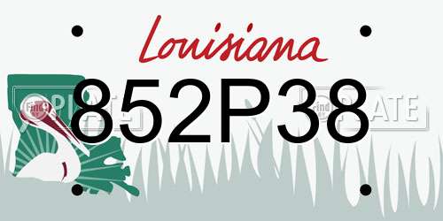 852P38 Louisiana License Plate