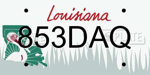 853DAQ Louisiana License Plate