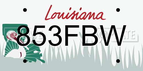 853FBW Louisiana License Plate
