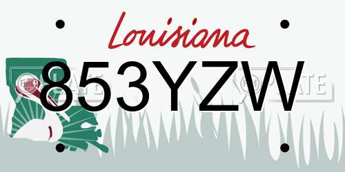 853YZW Louisiana License Plate