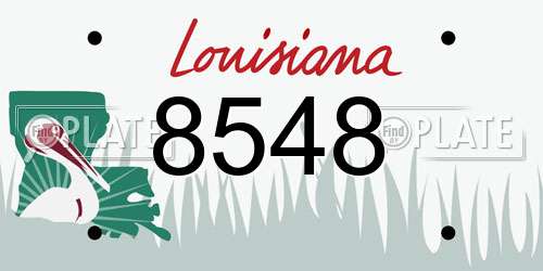 8548 Louisiana License Plate
