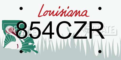 854CZR Louisiana License Plate