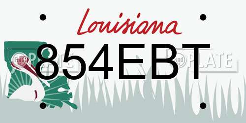 854EBT Louisiana License Plate
