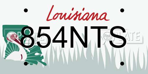854NTS Louisiana License Plate