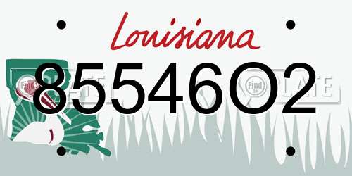 85546O2 Louisiana License Plate