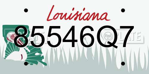 85546Q7 Louisiana License Plate