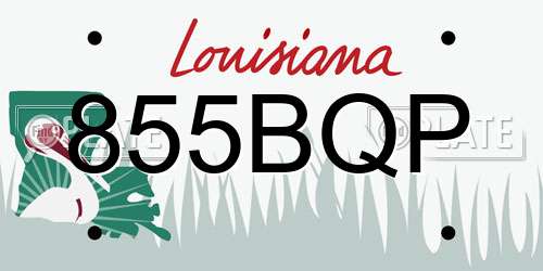855BQP Louisiana License Plate