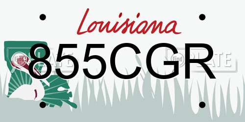 855CGR Louisiana License Plate