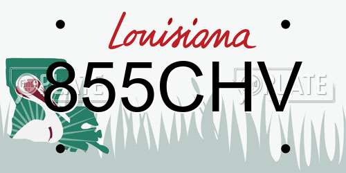 855CHV Louisiana License Plate