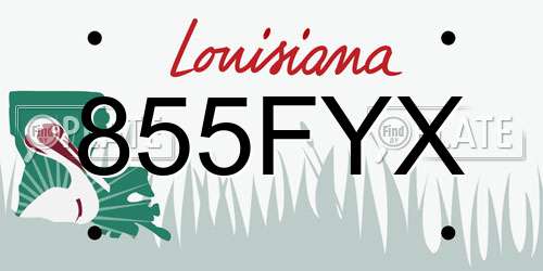 855FYX Louisiana License Plate