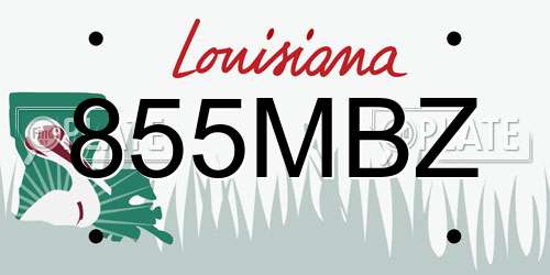 855MBZ Louisiana License Plate