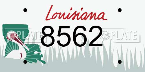 8562 Louisiana License Plate