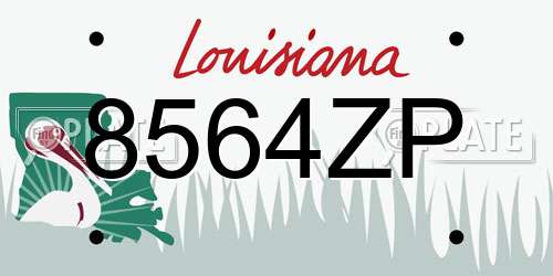 8564ZP Louisiana License Plate