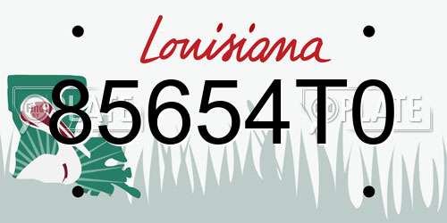 85654T0 Louisiana License Plate