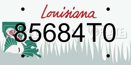 85684T0 Louisiana License Plate