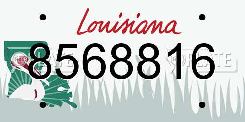 8568816 Louisiana License Plate