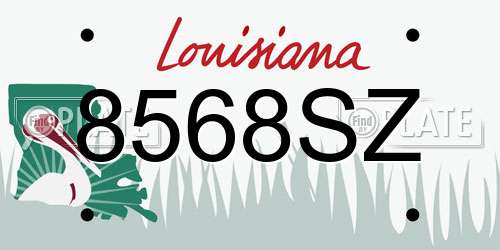 8568SZ Louisiana License Plate