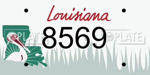 8569 Louisiana License Plate