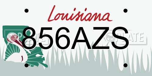856AZS Louisiana License Plate