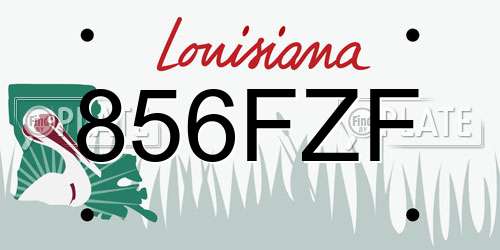 856FZF Louisiana License Plate