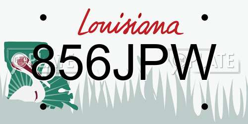 856JPW Louisiana License Plate