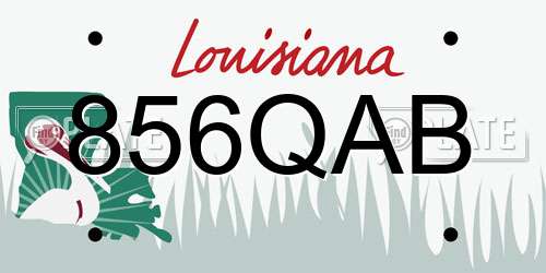 856QAB Louisiana License Plate