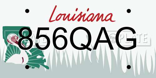 856QAG Louisiana License Plate