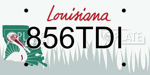 856TDI Louisiana License Plate