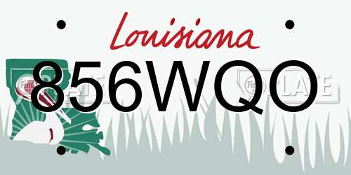 856WQO Louisiana License Plate