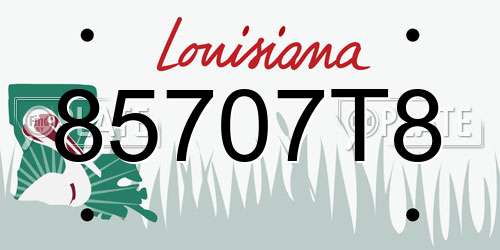 85707T8 Louisiana License Plate
