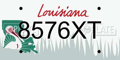 8576XT Louisiana License Plate