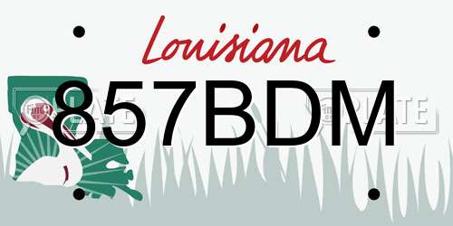 857BDM Louisiana License Plate