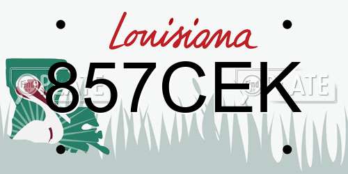 857CEK Louisiana License Plate