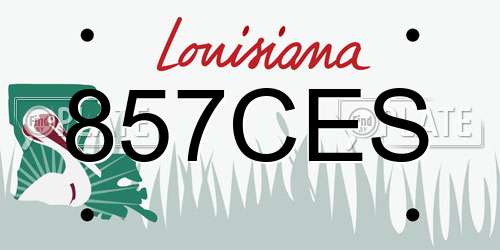 857CES Louisiana License Plate