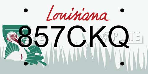 857CKQ Louisiana License Plate