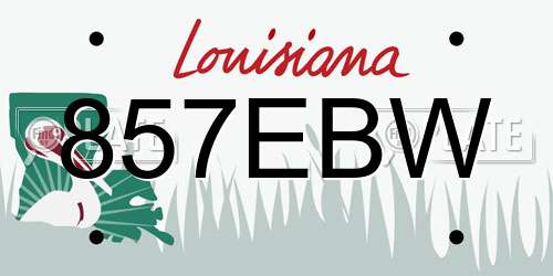 857EBW Louisiana License Plate
