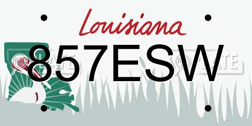857ESW Louisiana License Plate